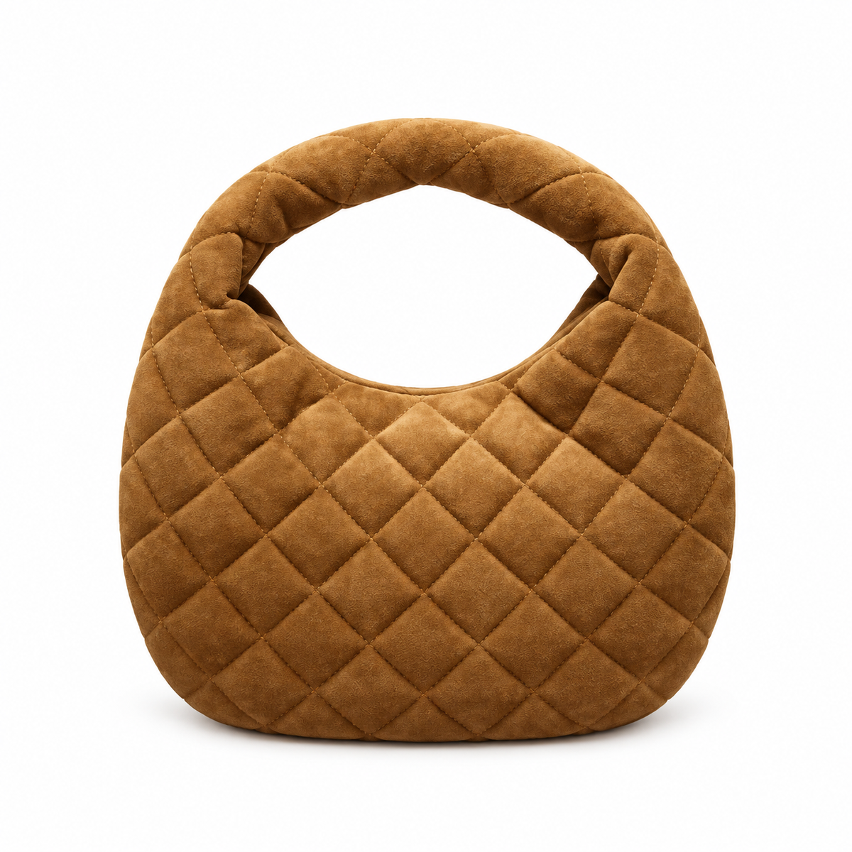 YSL Saint Laurent Quilted Suede Hobo Bag