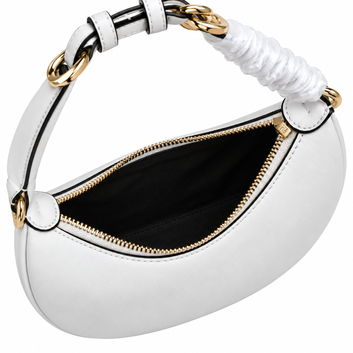 Fendi FF Peekaboo Leather Top Handle Handbag 29x24.5x10cm