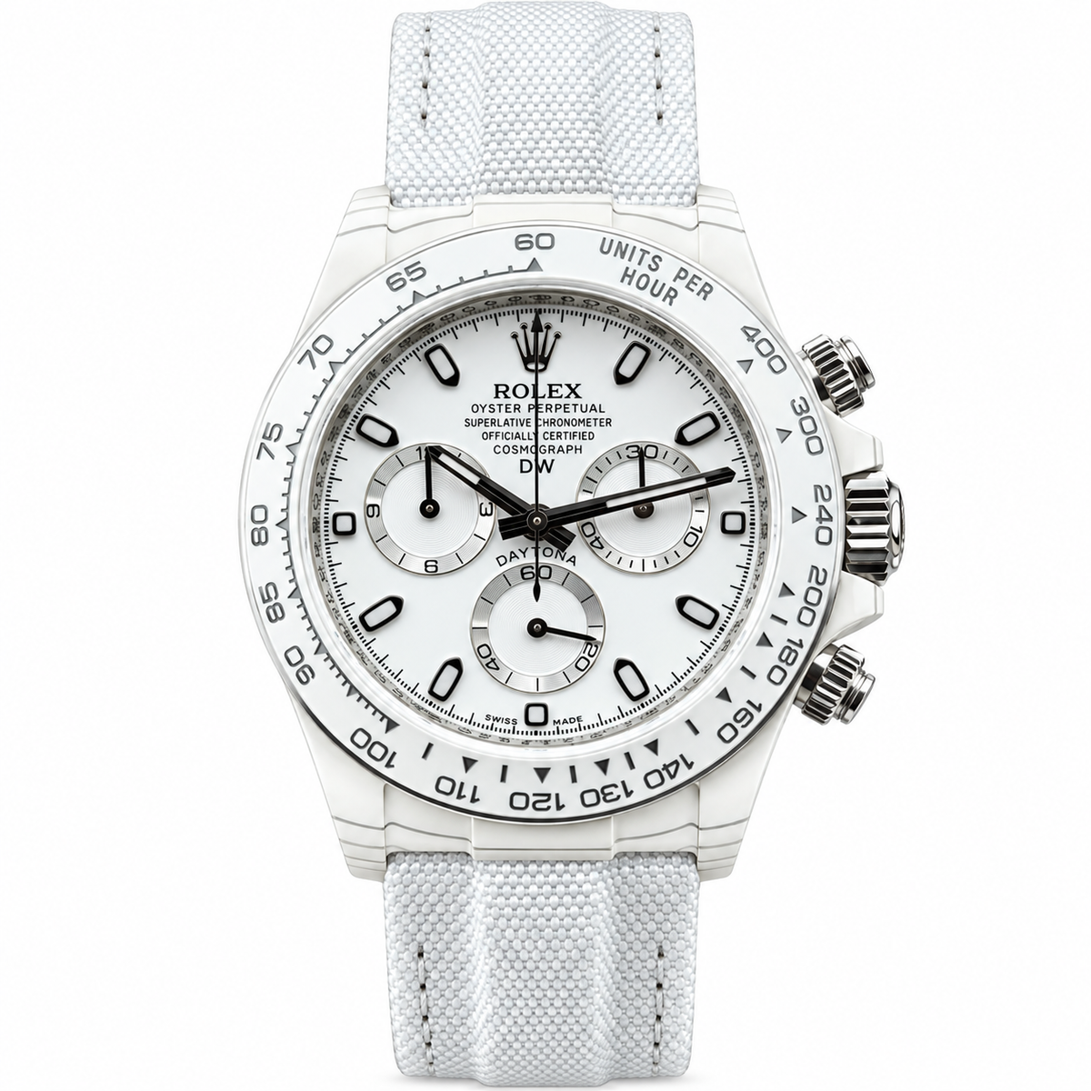 Rolex Daytona Steel White Dial Canvas Strap