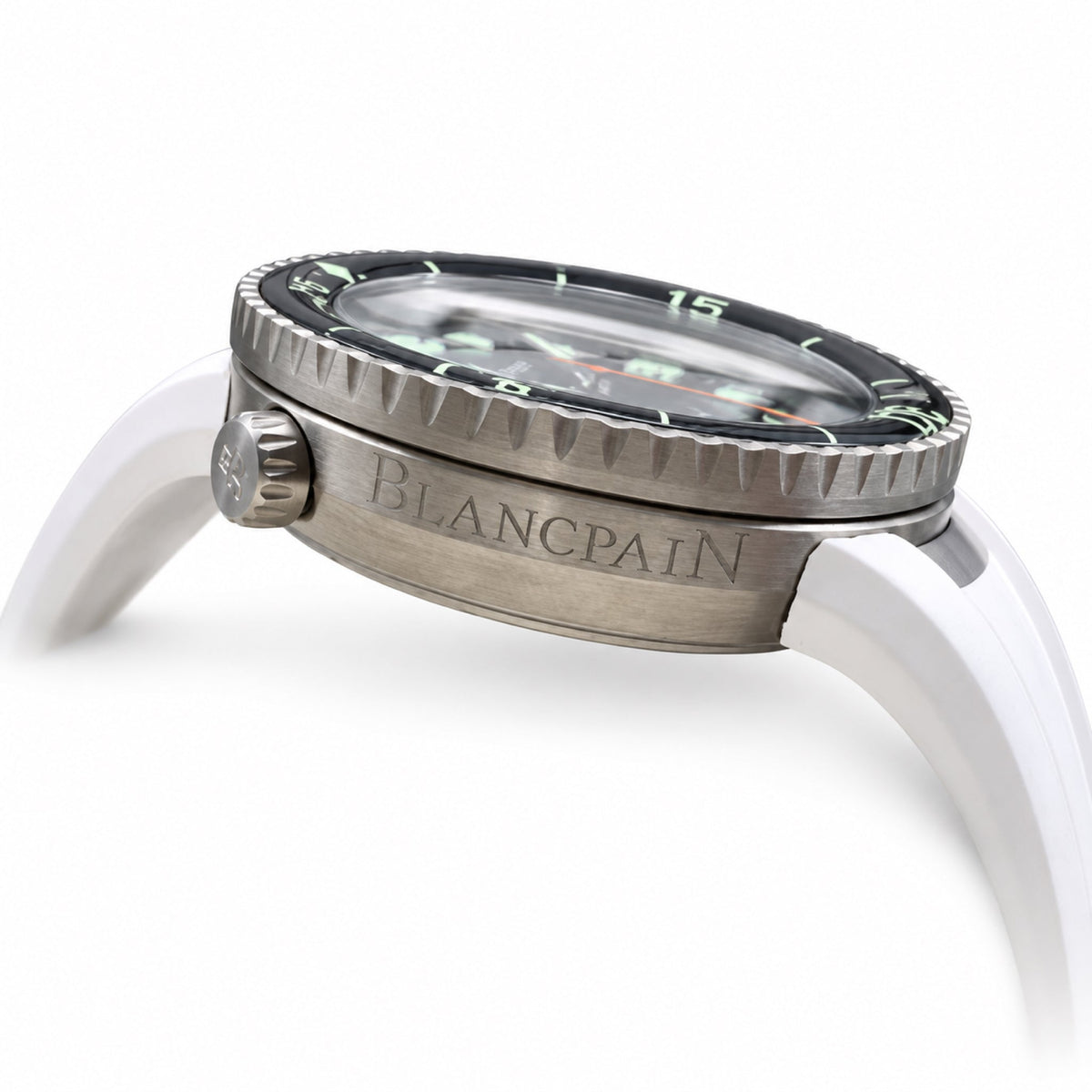 Blancpain Fifty Fathoms Tech Black Dial White Rubber Dive Watch