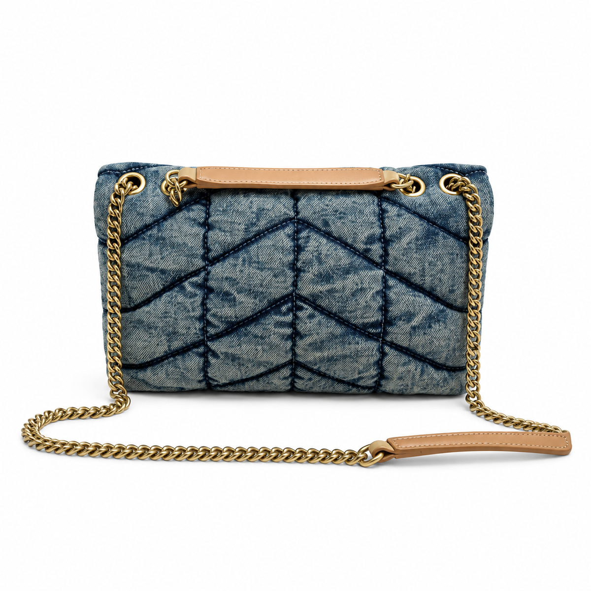YSL Loulou Puffer Denim Quilted Shoulder Bag