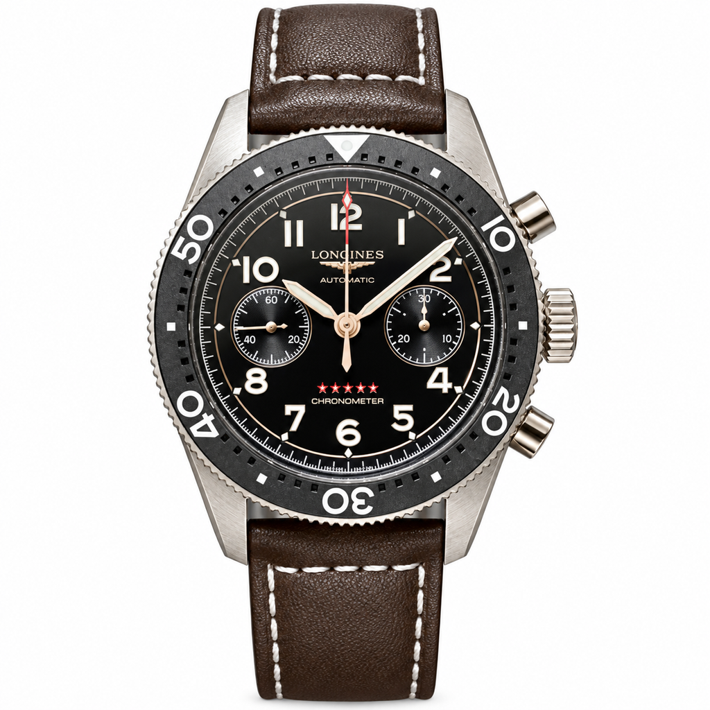 Longines Spirit Flyback – Black Dial Chronometer Brown Leather Strap