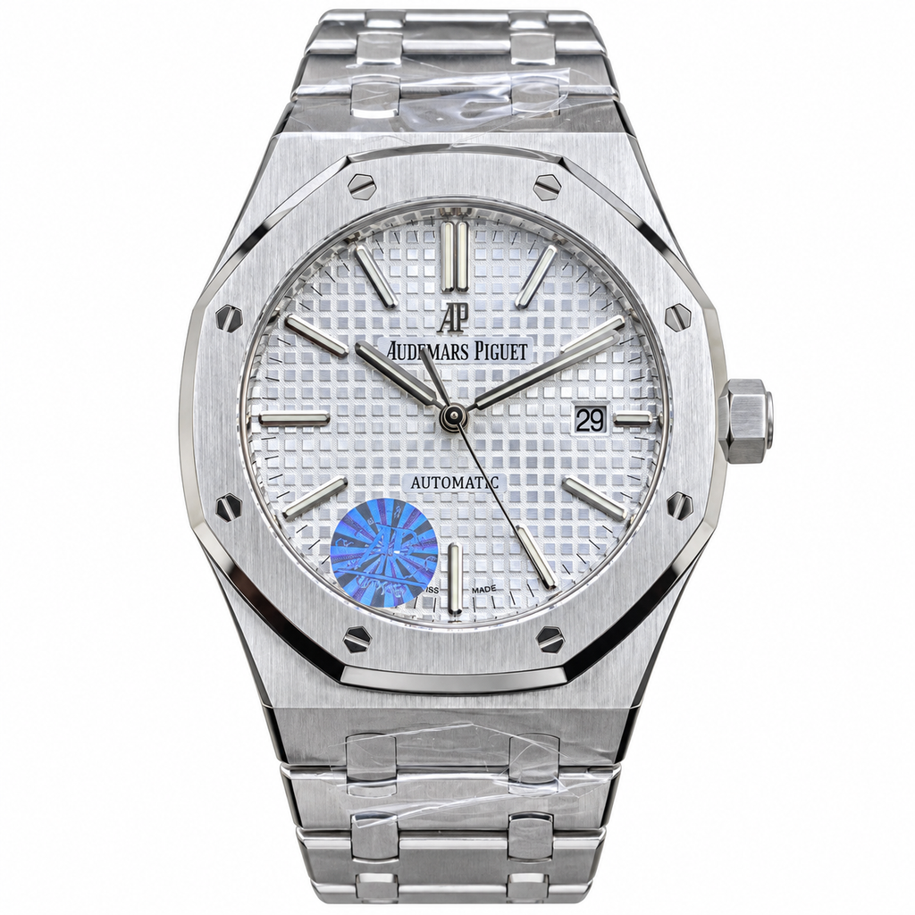 Audemars Piguet Royal Oak Automatic Small Seconds White Petite Tapisserie Dial Stainless Steel Integrated Bracelet
