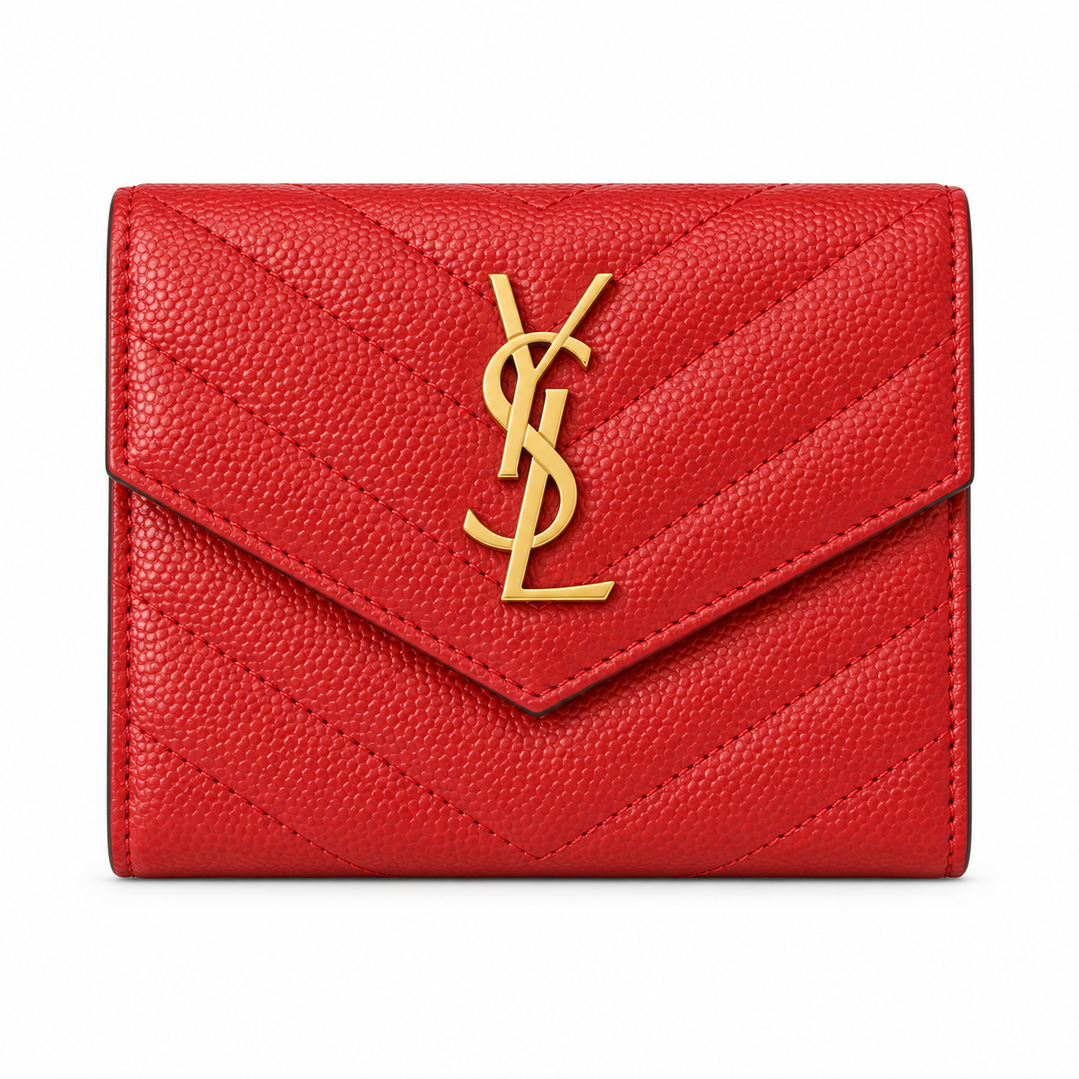 YSL Saint Laurent Monogramme Small Wallet – Red