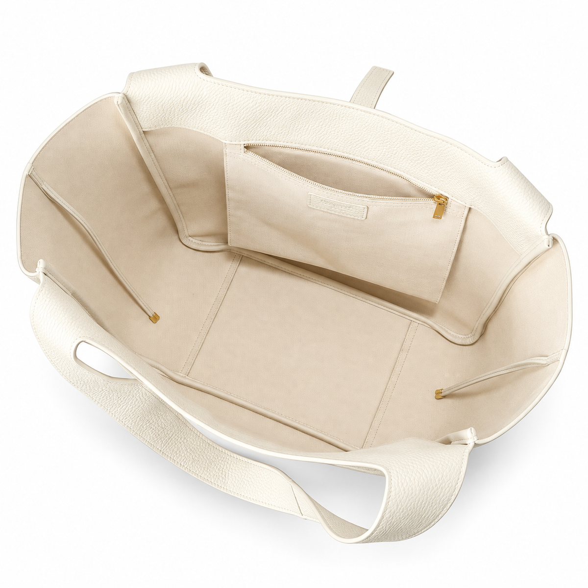 Saint Laurent YSL Bea Tote Bag – Cream Grained Leather