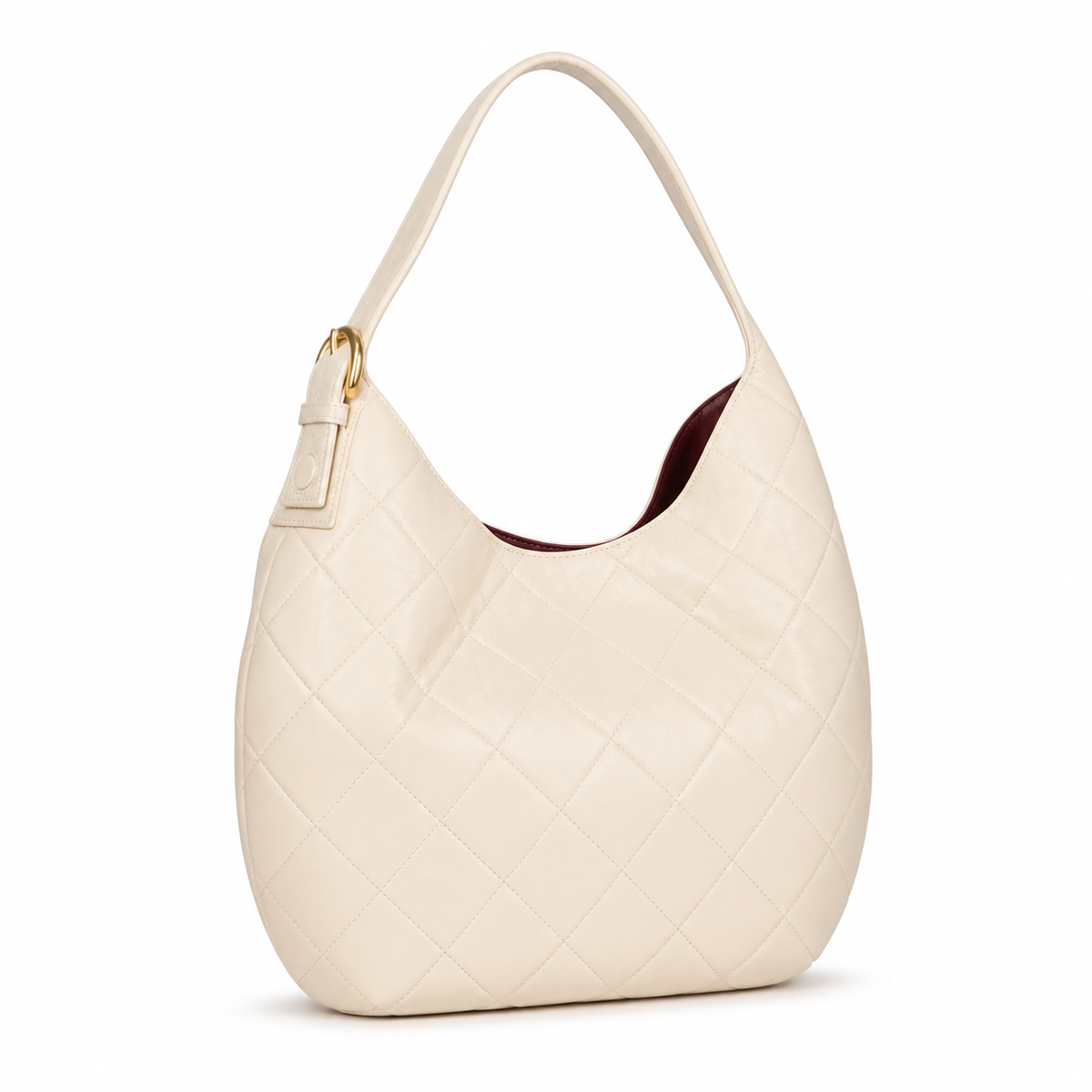 Chanel 31 Large Shopping Bag Cream Ivory Lambskin | Gold CC Charm & Burgundy Interior — 32cm