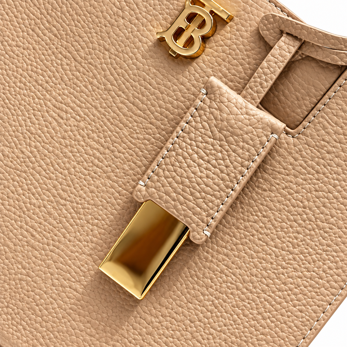 Burberry TB Monogram Camel Top Handle Bag