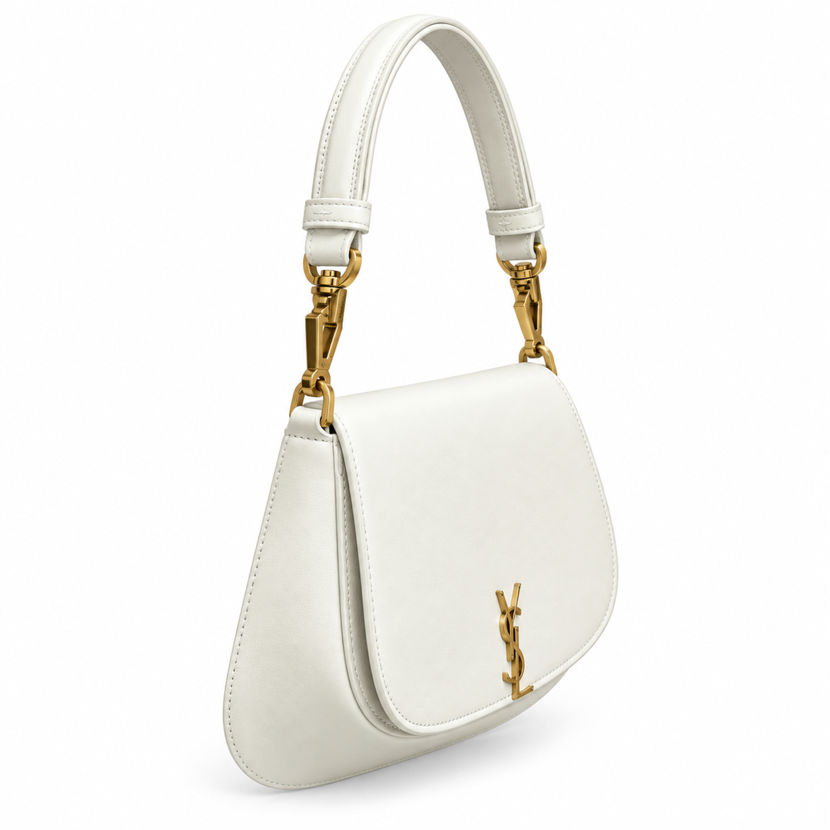 Saint Laurent YSL Voltaire Shoulder Bag – White Leather