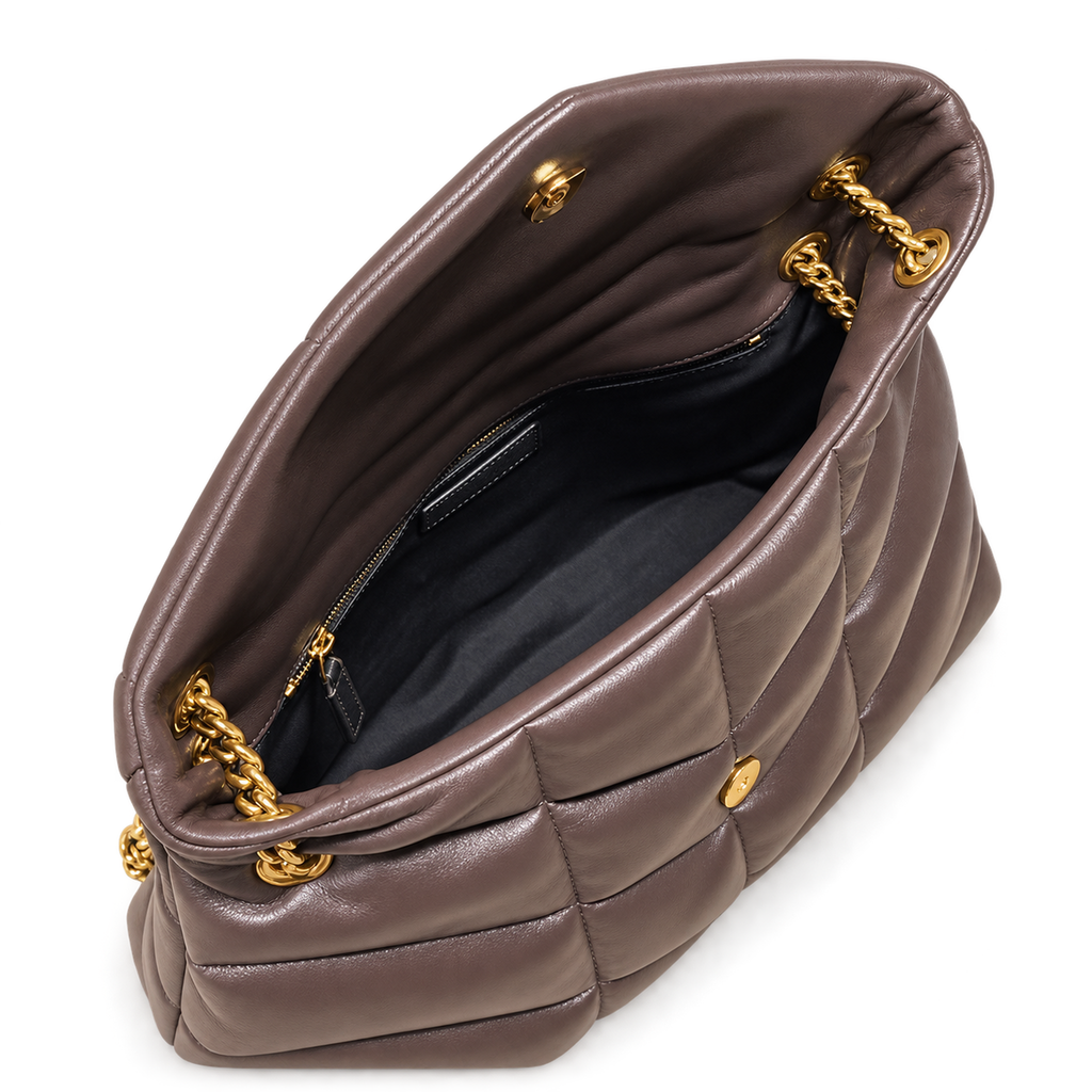 Saint Laurent Loulou Puffer Small Bag – Dark Brown