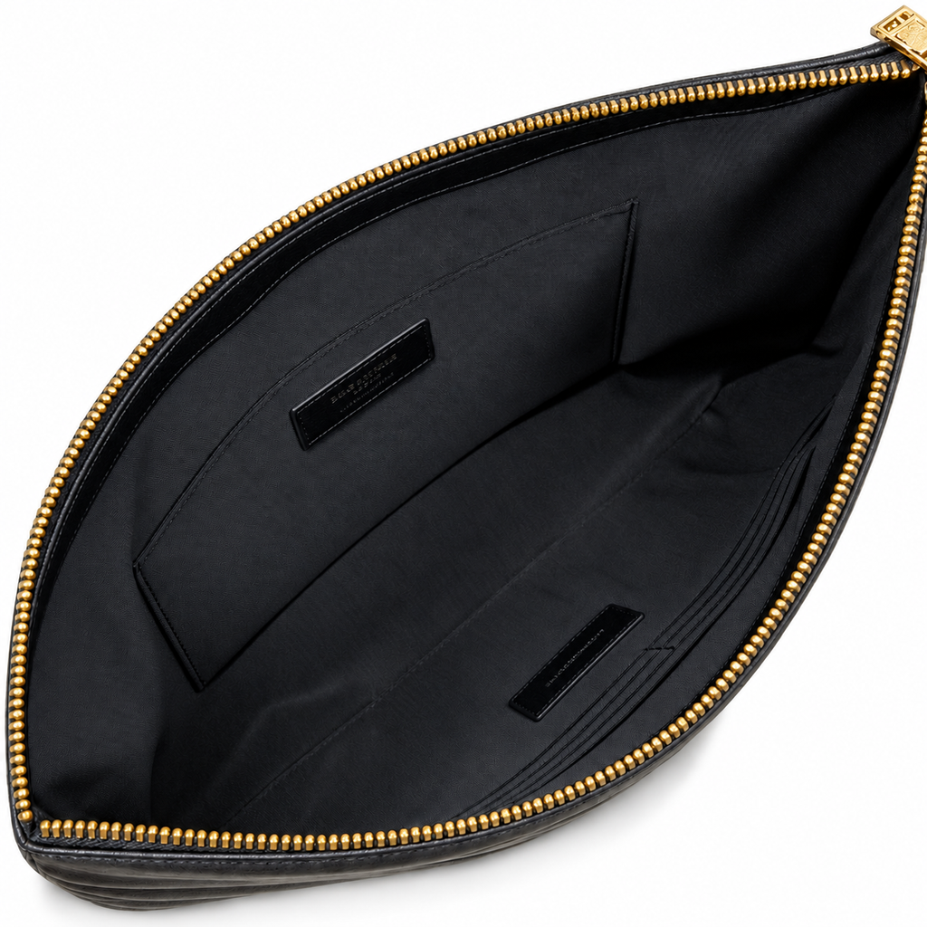 Saint Laurent Monogram Quilted Clutch – Black