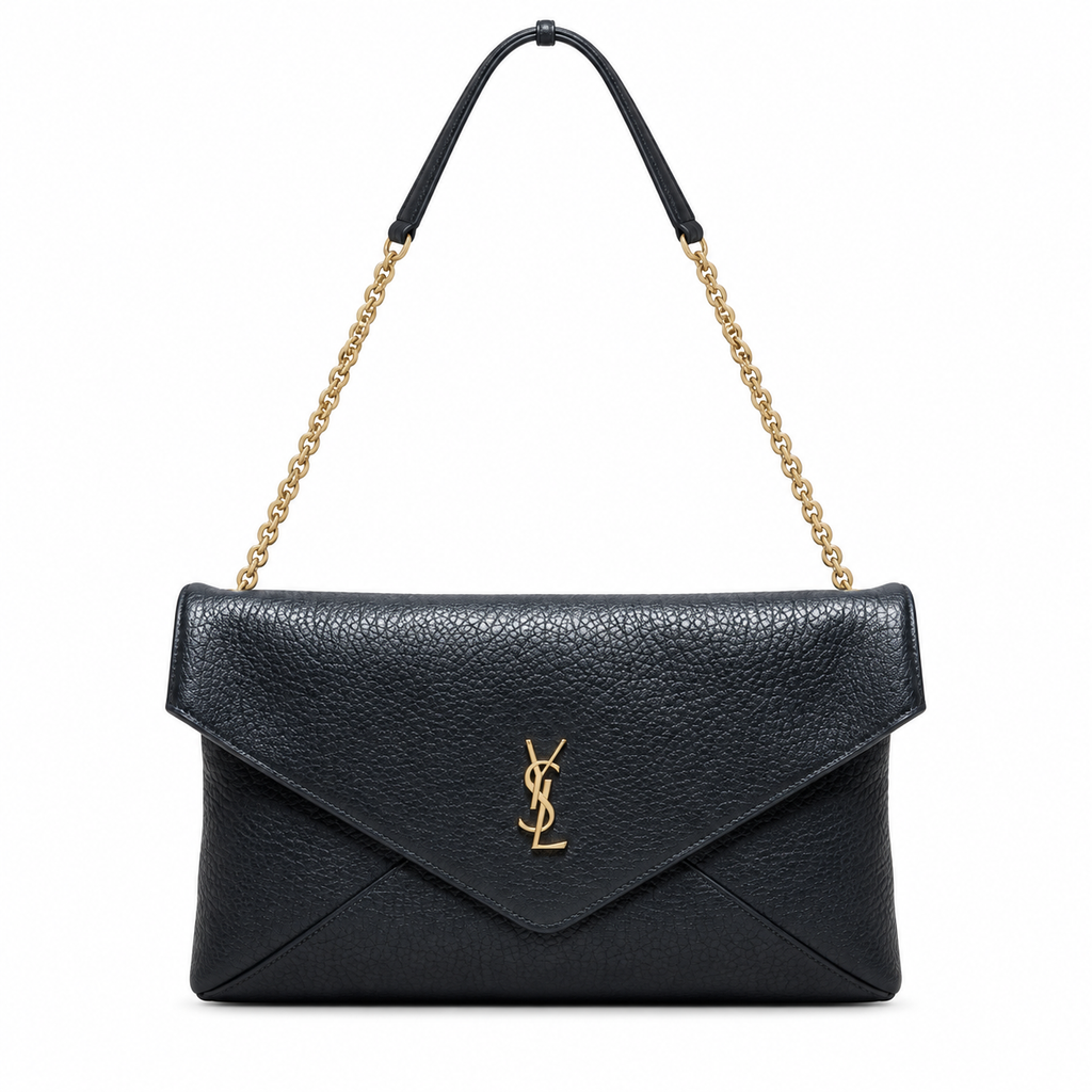 YSL Saint Laurent Envelope Chain Bag Black