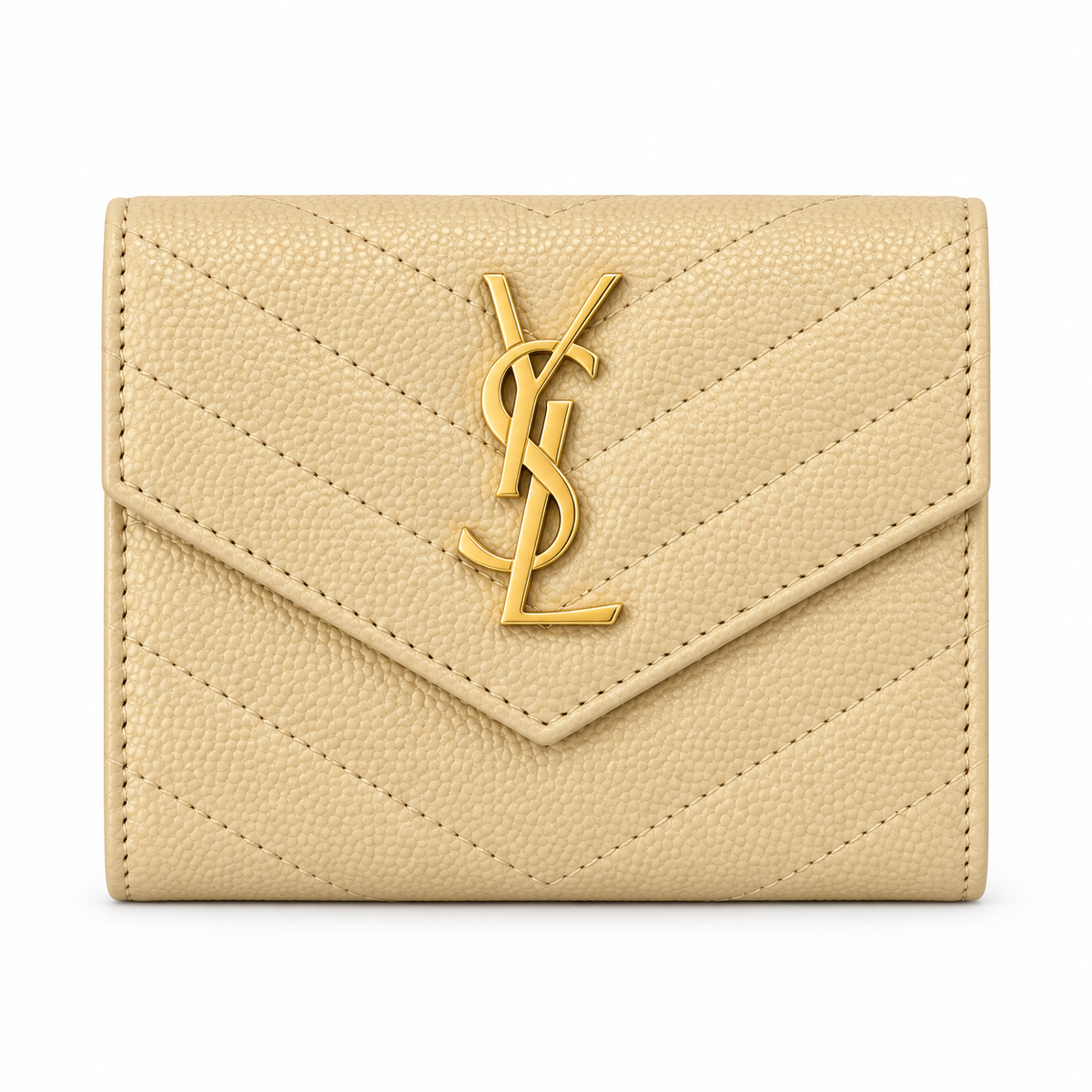 YSL Saint Laurent Monogramme Small Wallet – Butter