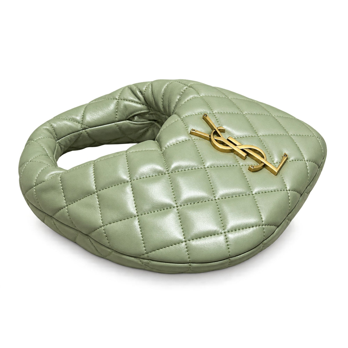 Saint Laurent Baby ICARE Quilted Hobo Bag in Sage Green