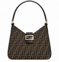 Fendi FF Shoulder Bag – Jacquard Canvas & Leather Trim, Flap Closure, 29cm